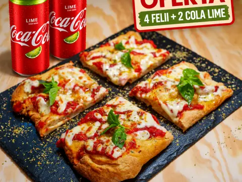 Margherita (blat Scrocchiarella) - 497g + 2 Coca Cola Lime